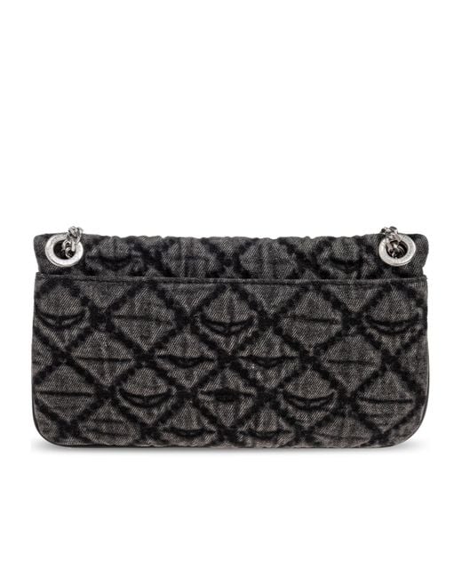 Zadig & Voltaire Black Quilted Chain-Strap Crossbody Bag