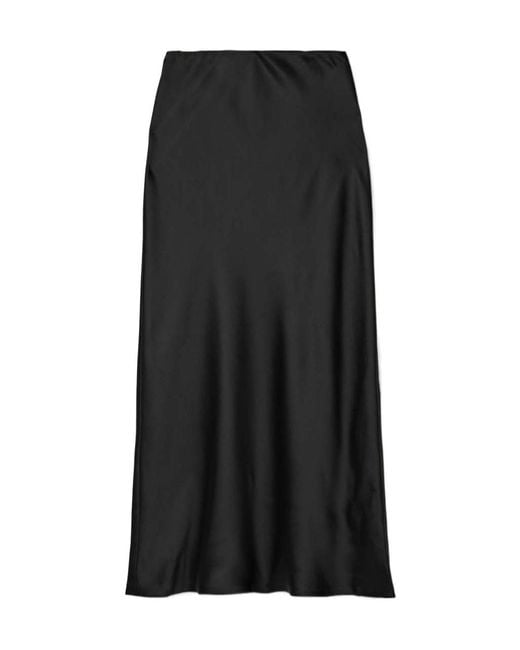 Norma Kamali Black Obie Bias-Cut Midi Skirt