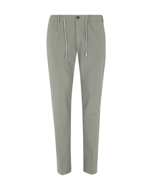 Eleventy Gray Drawstring Casual Pants for men