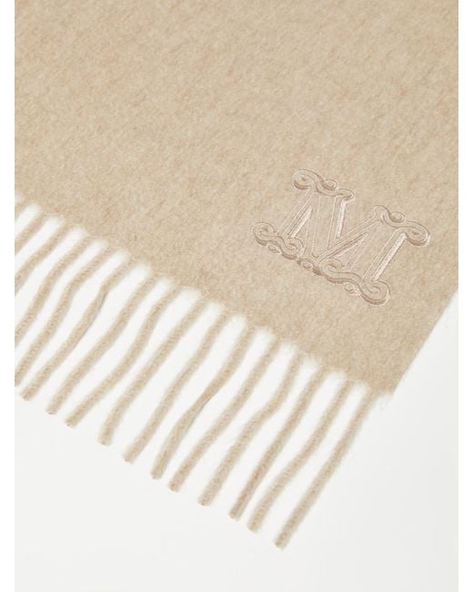 Max Mara Natural Wsdalia Fringed Edge Scarf
