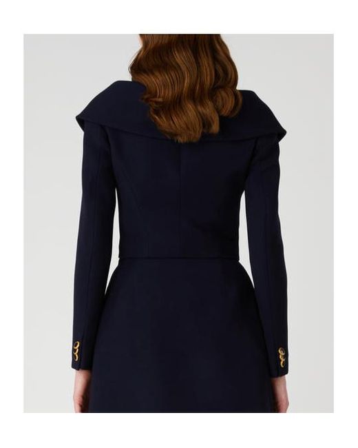 Alessandra Rich Blue Off-Shoulder Tailored Blazer