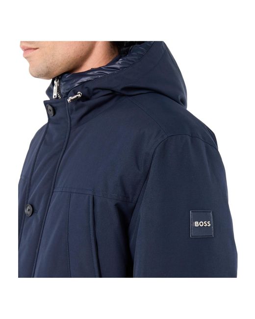 Boss Blue Hooded Long Sleeve Jacket for men