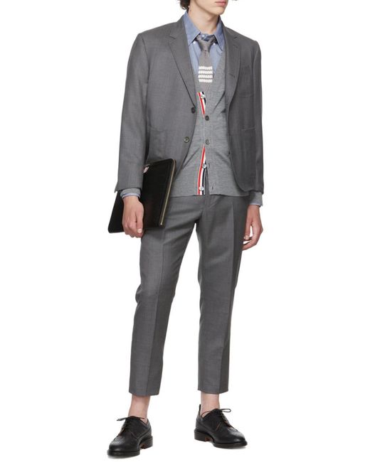Thom Browne Gray Button-Up Cardigan for men