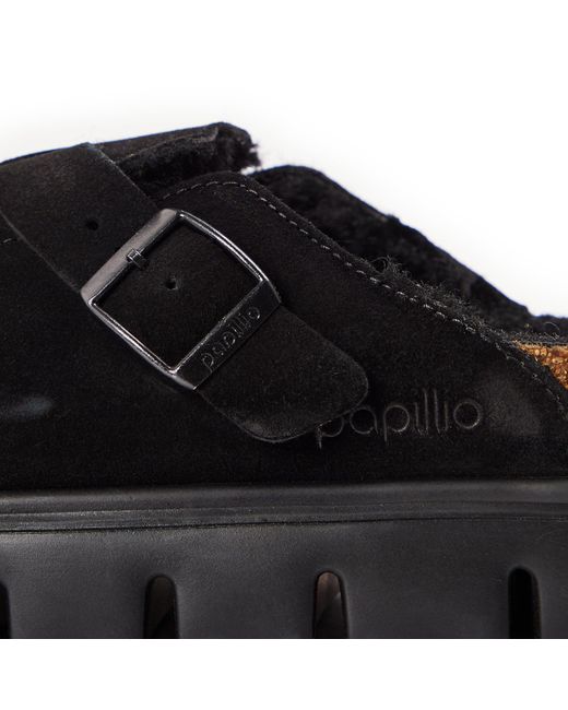 Birkenstock Black Platform Slippers