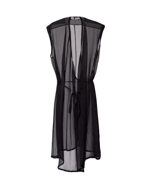 Ann Demeulemeester Black Sheer Panel Shift Dress