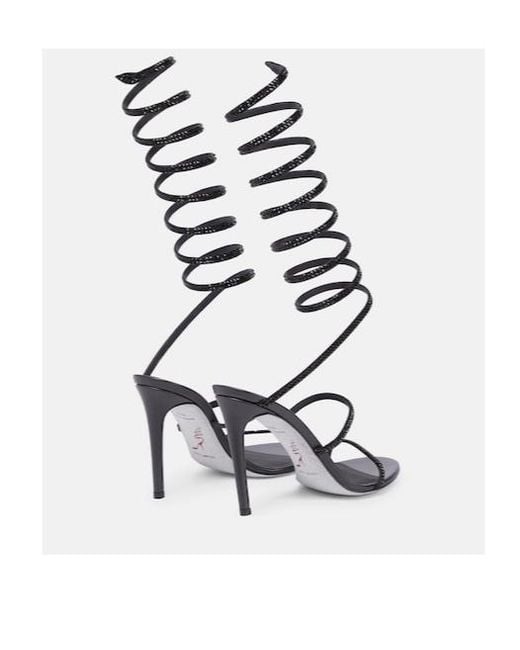 Rene Caovilla White Cleo Embellished Leather Sandals