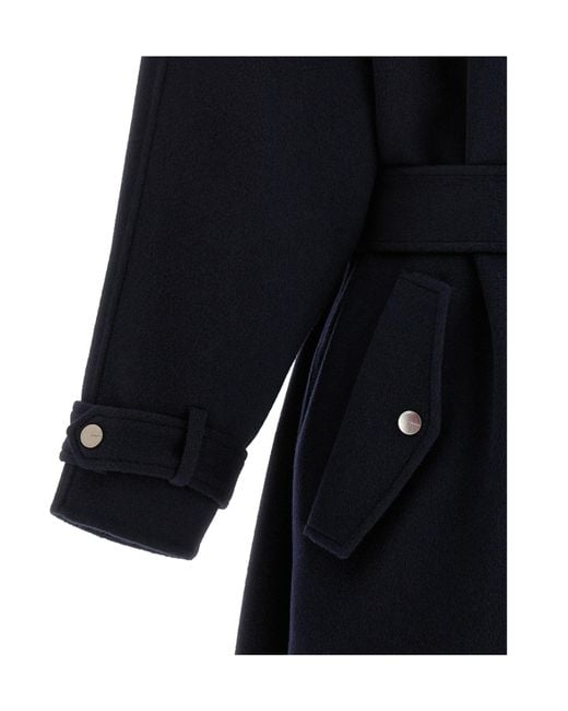 Pinko Black Belted Hooded Coat