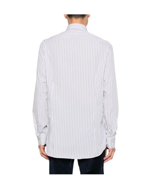 Etro White Striped Button-Down Shirt for men