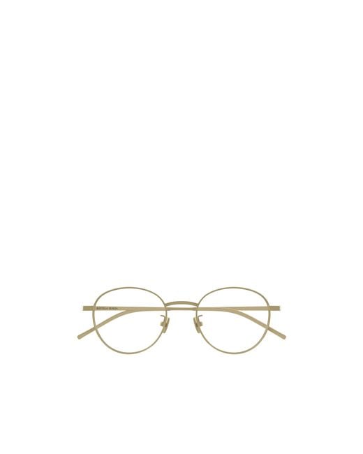 Bottega Veneta White Eyewear Oval Frame Glasses for men