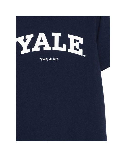 Sporty & Rich Blue Printed T-Shirt