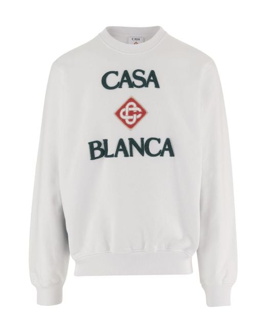 Casablanca White Logo Detailed Sweatshirt for men