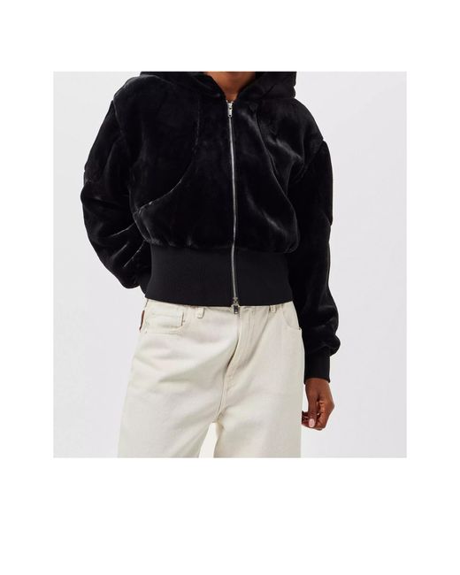 Moose Knuckles Black Rose De Bunny Insulated Bomber Jacket