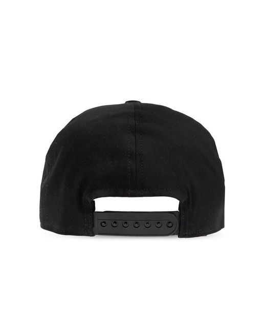 Rick Owens Black Text Embroidered Baseball Cap for men