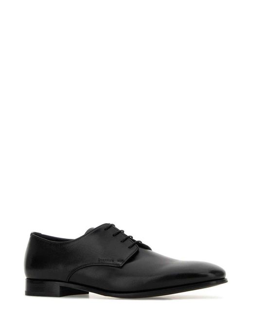 Prada Black Lace-Up Derby Shoes for men