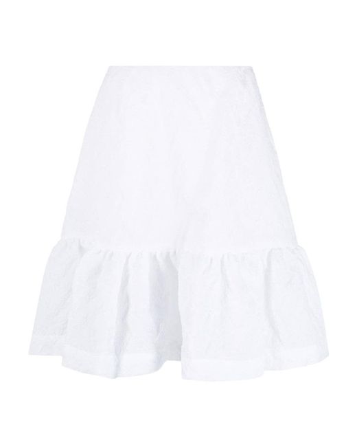 Simone Rocha White A Half Skirt With Lotus Leaf Edge