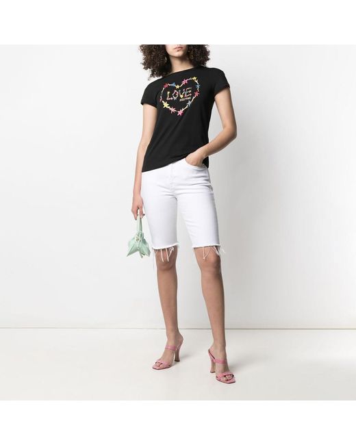 Moschino Black T-Shirt With Round Neck And Short Sleeves