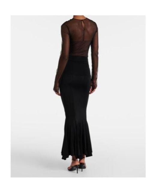 Nensi Dojaka Black Zoe Flared Maxi Skirt
