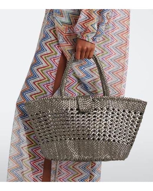 Rixo Gray X Dragon Diffusion Lucine Leather Tote Bag