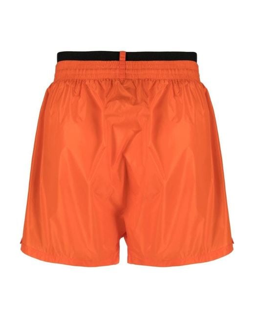 DSquared² Orange Double Logo-Waist Swim Shorts for men