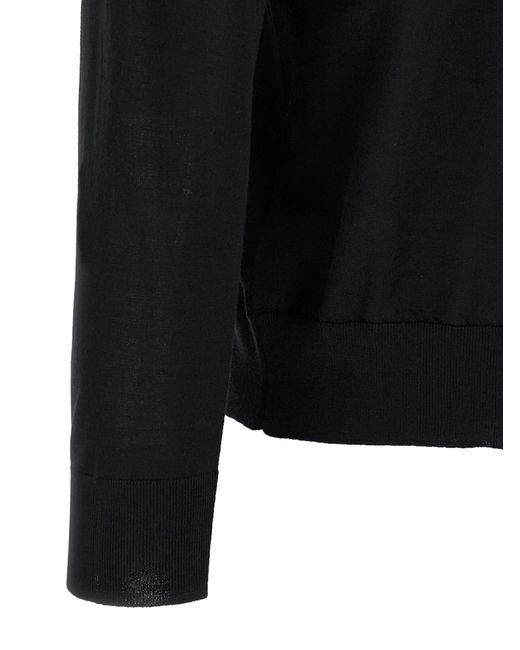 Kiton Black Ciro Buttoned Polo Shirt for men