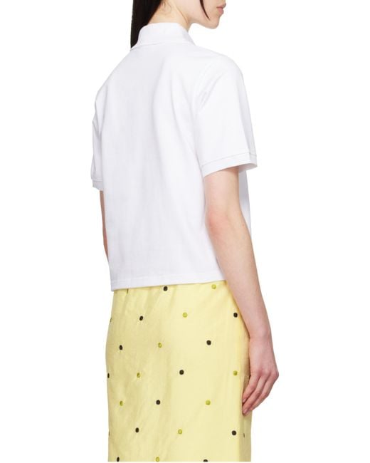 KENZO White Boke Flower 2.0 Embroidered Polo Shirt