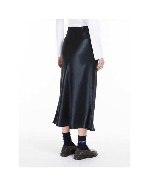 Max Mara Blue Alessio Satin Maxi Skirt