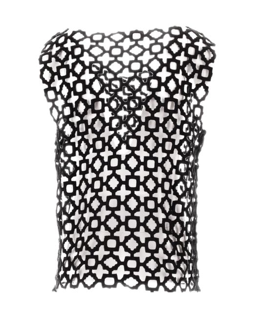 Niccolò Pasqualetti Black Carta Geometric-Lace Tank Top