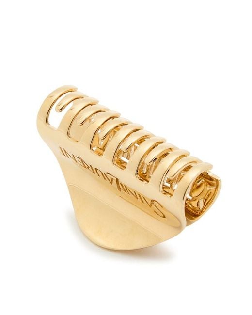 Saint Laurent Metallic Logo-Engraved Brass Hair Clip