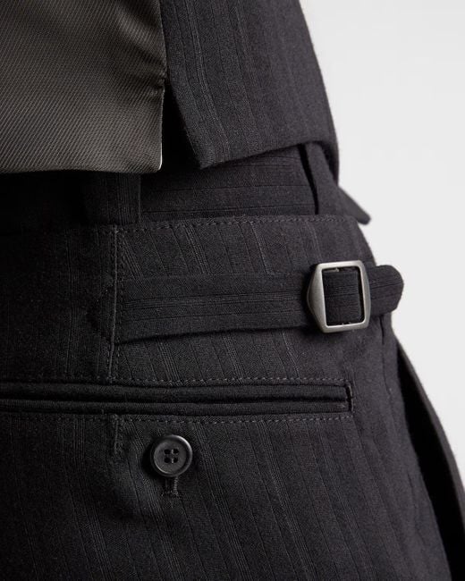 Prada Black Pinstripe Pattern Trousers for men