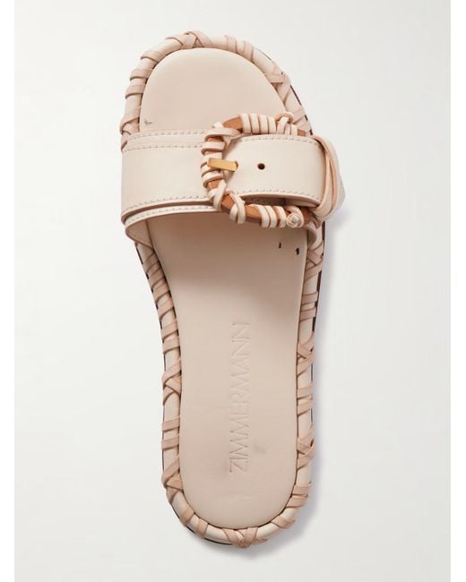 Zimmermann Natural Alchemy Buckle Leather Slippers