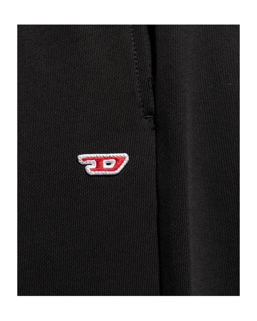 DIESEL Black P-Marky-D Logo Patch Sweatpants for men