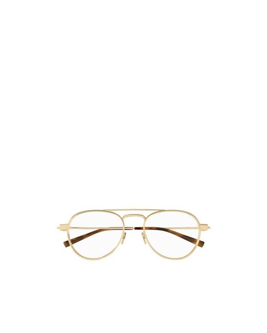 Saint Laurent Metallic Eyewear Pilot Frame Glasses for men