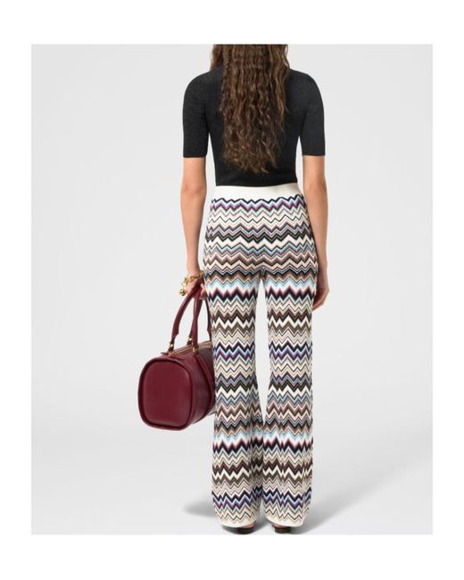 Missoni White Zigzag-Knit Trousers
