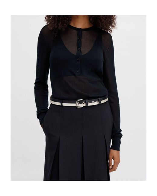 Filippa K Black Sheer Buttoned Cardigan