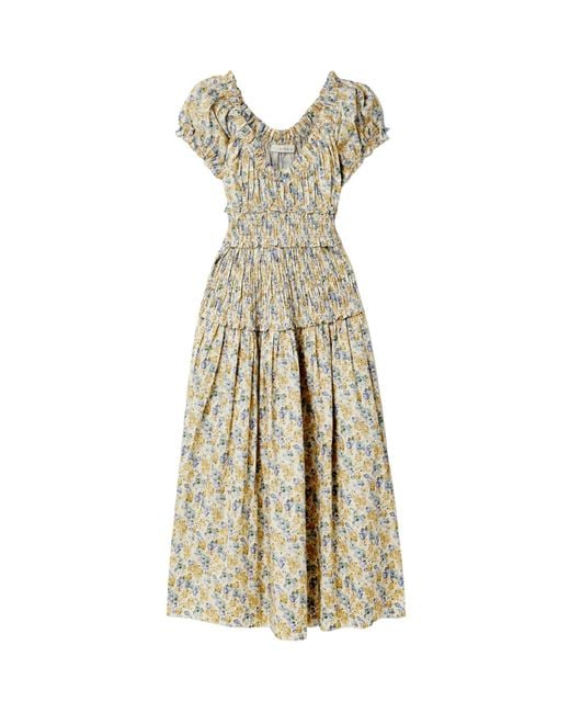 Doen Metallic Puff Sleeve Dress