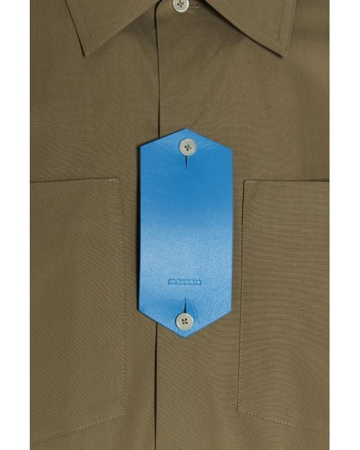 Jil Sander Green Long-Sleeve Cotton Shirt for men