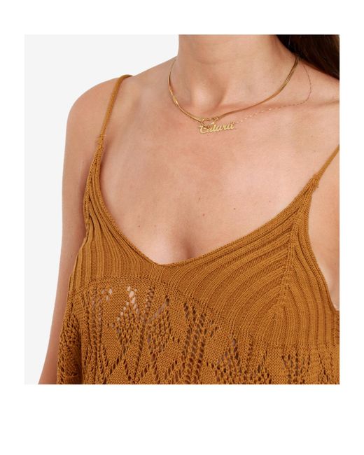 Semicouture Brown Crochet Sling
