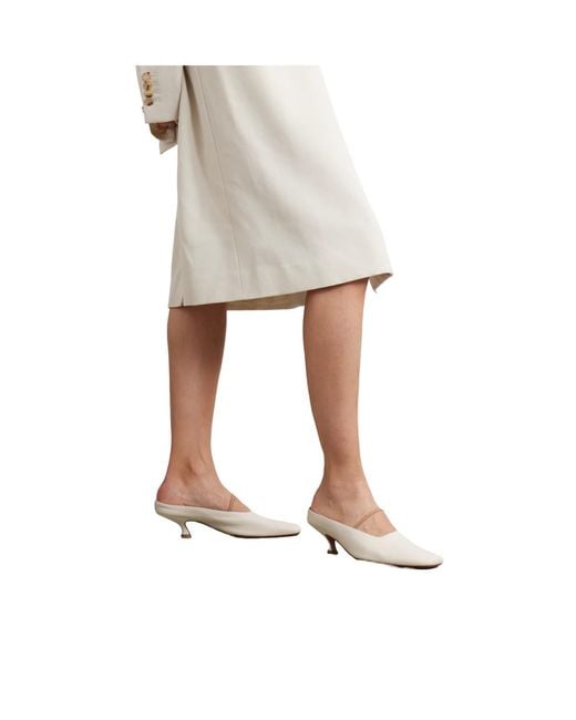 Calvin Klein White Convertible Leather Mules