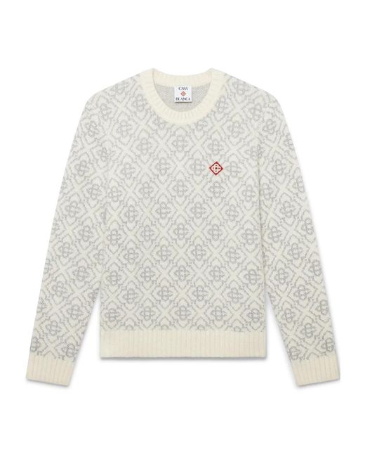 Casablanca White Logo Color-Block Sweater for men