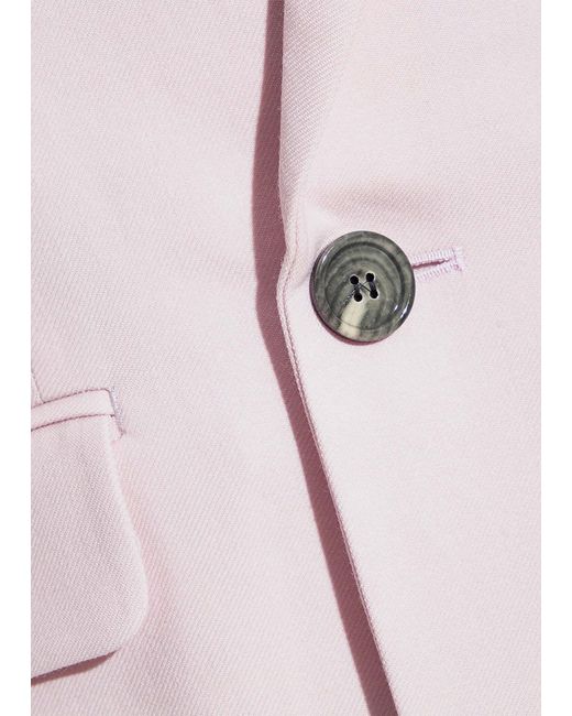 AMI Pink Double-Breasted Wool Blazer for men