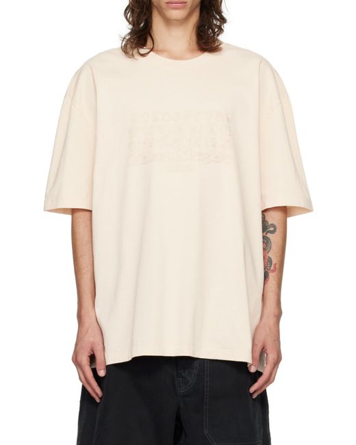 Maison Margiela White Logo Embroidered T-Shirt for men