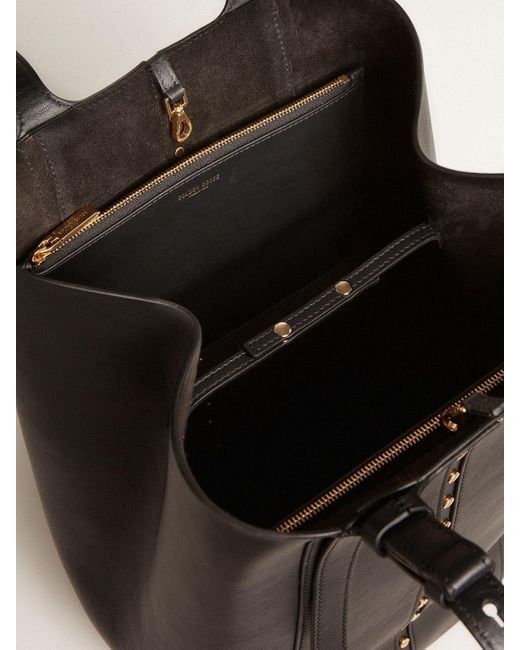 Golden Goose Deluxe Brand Black Hook Studs Embellished Tote Bag