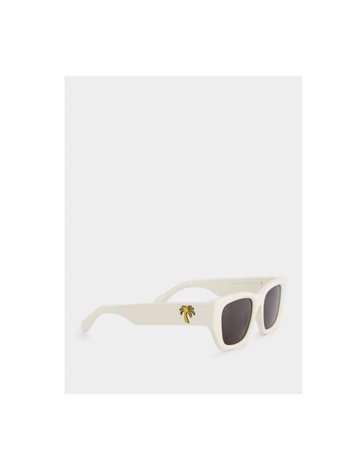 Palm Angels White Eyewear Hinkley Square Frame Sunglasses for men