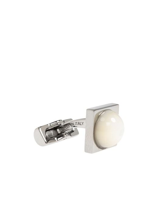 Ferragamo White Beaded Cufflinks for men