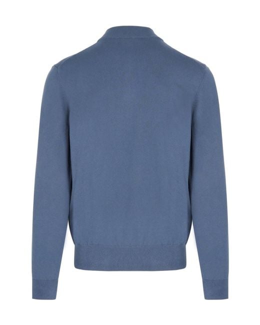Boss Blue Boss Zip-Neck Knitted Pullover for men