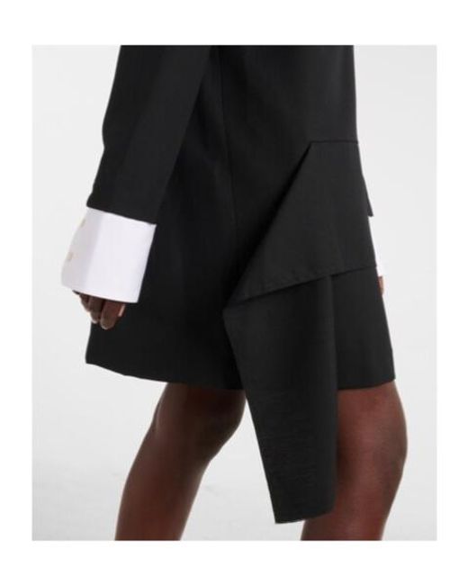 Plan C Black Wool-Blend Minidress