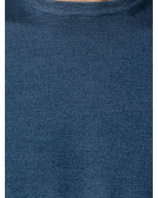 Drumohr Blue Crew-Neck Knitted Sweater for men