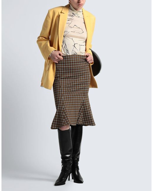 Marni Green Houndstooth Flared Skirt