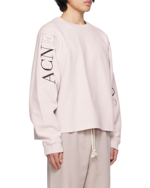 Acne Natural Logo Embroidered Crewneck Sweatshirt for men