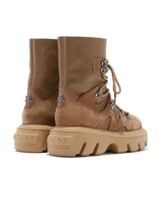 Casadei Brown Generation C Skipass Lace-Up Boots